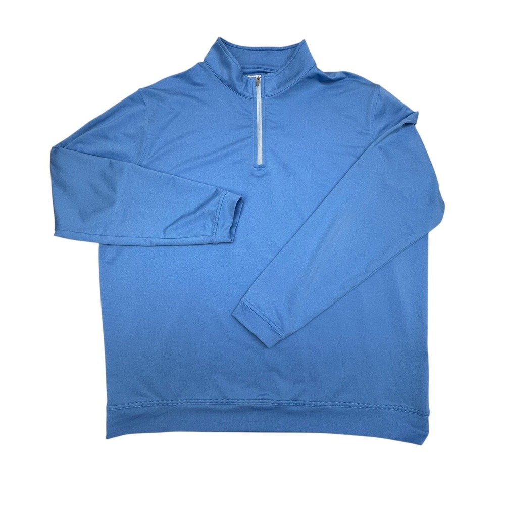 Peter Millar Shirt Mens 2XL Blue 1/4 Zip Mock Neck Golf Pullover Stretch